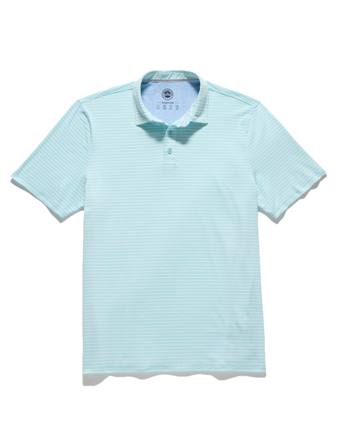 Aqua Mini Stripe Performance Polo