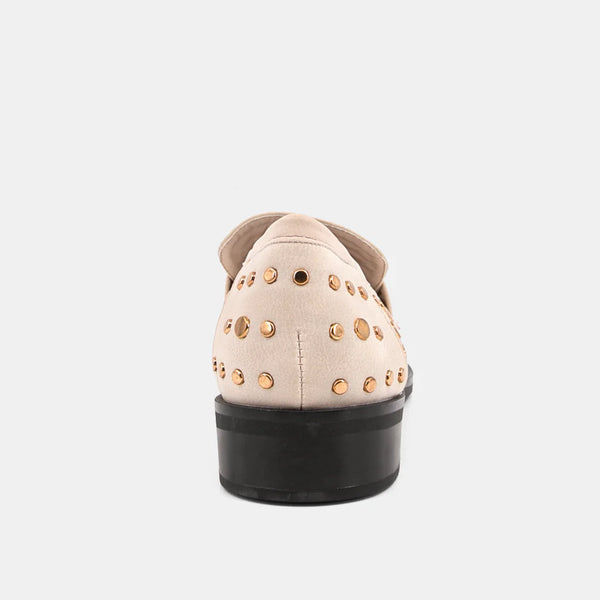 Titina Nude Colored Studded Loafers
