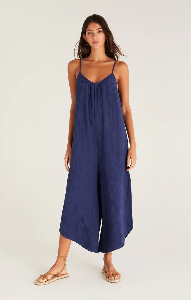 Indigo Dream Colored Falred Gauze Jumpsuit