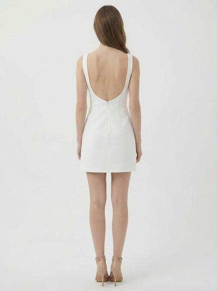 White Open Back Mini Dress