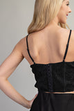 Black Shimmer Corset Crop Top