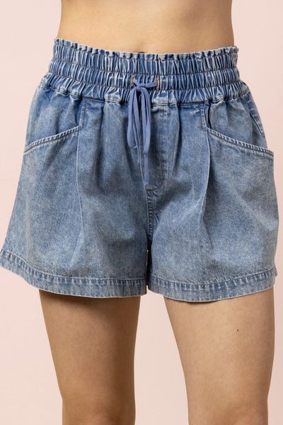 Mineral Washed Chambray Shorts