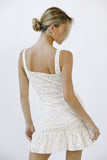 Cream and Pink Floral Bouquet Mini Dress