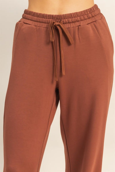 Double Knit High-waist Wide-leg Sweatpants