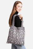 Grey Leopard Print Tote Bag