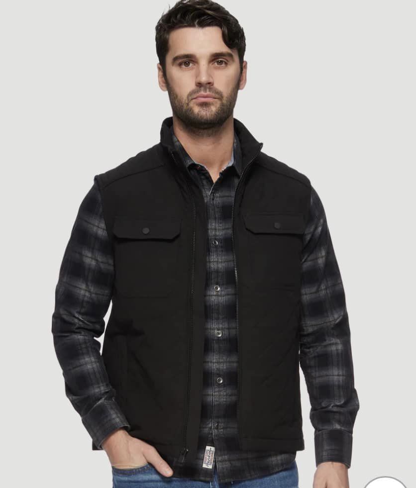 Black Chaplin Flannel Lined Quilted Vest – THE WEARHOUSE