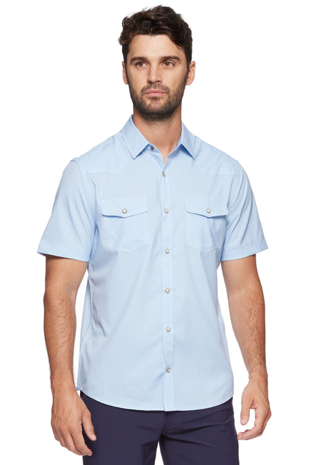Light Blue Gingam Colored Long Sleeve Shirt