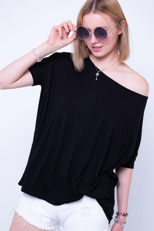 Black Oversize Casual Top