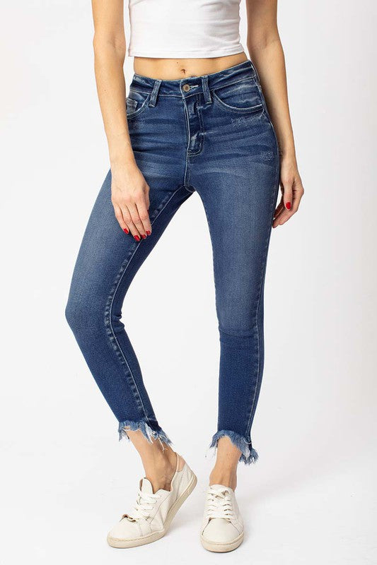 Kirby High Rise Frayed Ankle Jeans