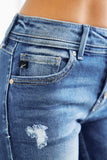 Marly Mid Rise Button Fly Skinny Straight Jean