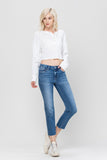 Maelyn Mid Rise Slim Straight Crop Jeans