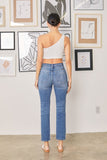 Ceci Medium Wash High Rise Slim Straight Jeans