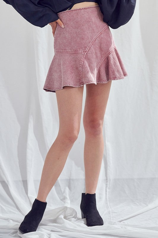 Dry Rose Colored A Line Skirt
