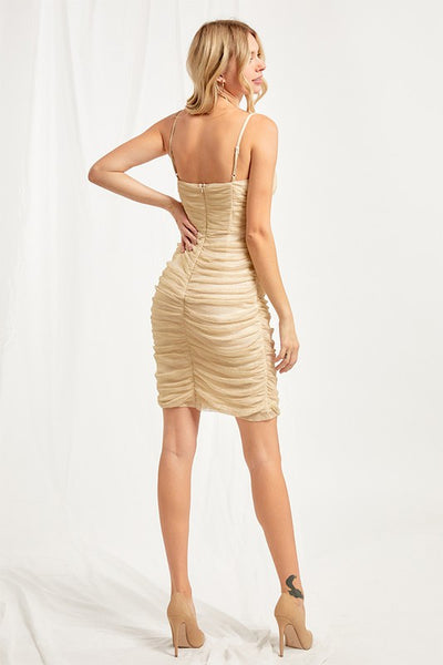 Beige Ruched Spaghetti Strap Dress – THE WEARHOUSE