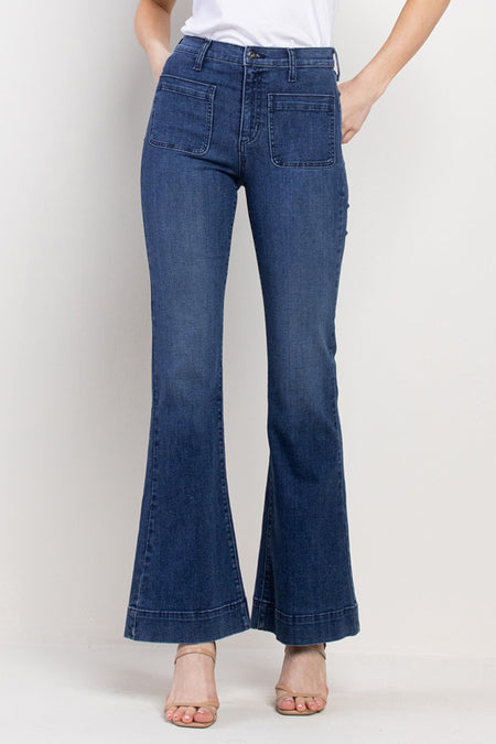 Citron High Rise Wide Flare Jeans