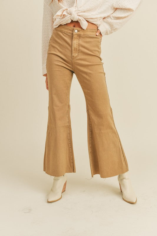 Mocha Colored Flared Cotton Pants