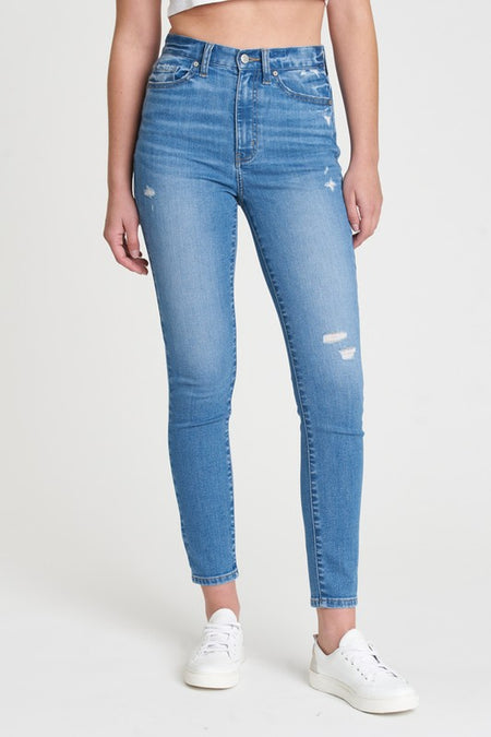 Robyn White Colored High RIse Slim Straight Jeans