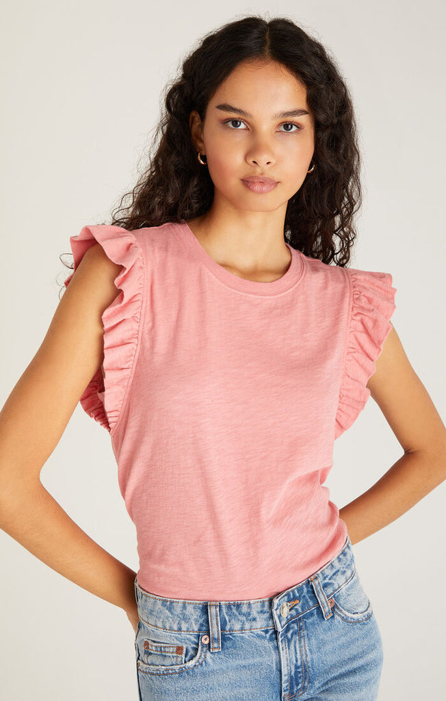 Seashell Pink Ruffles Ruffled Tank
