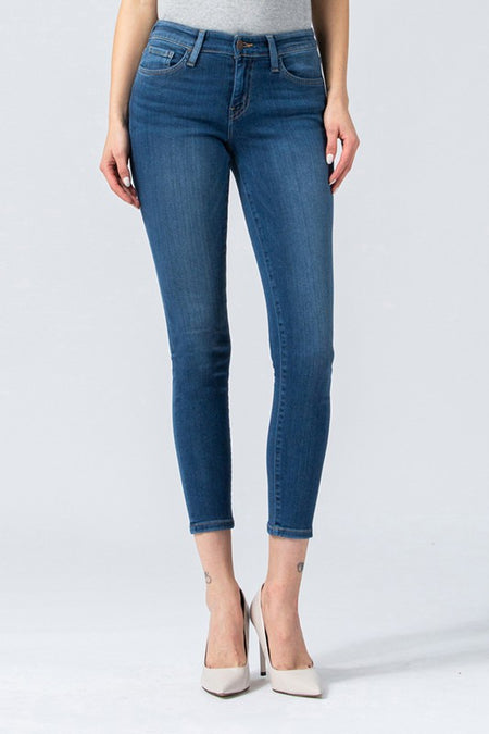 Paula Petite Mid Rise Flare Jeans