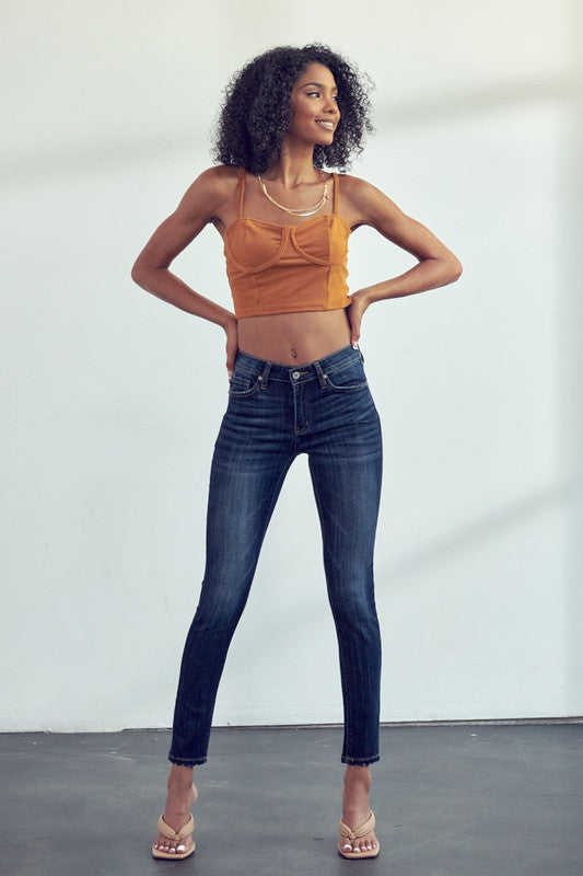 Brooke Dark Wash Mid Rise Jeans