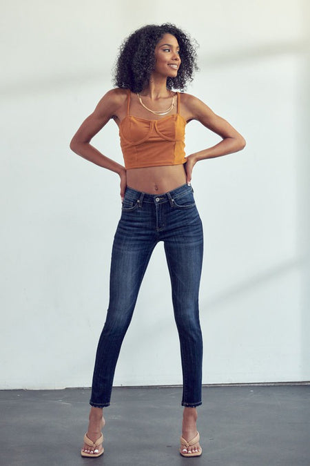 Dark Mauve Pleated Wide Leg Jeans