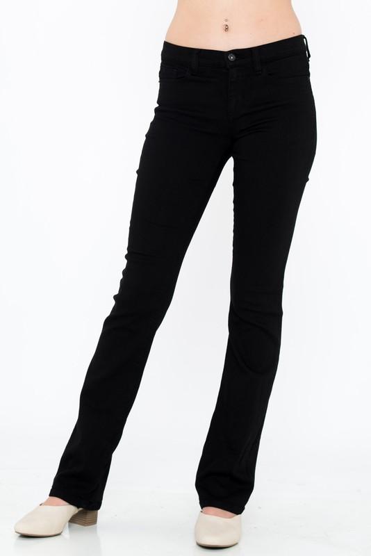 Allison Black Mid Rise Boot Cut Jeans