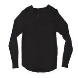 Black 4 Corners Long Sleeve Crew Neck Tee