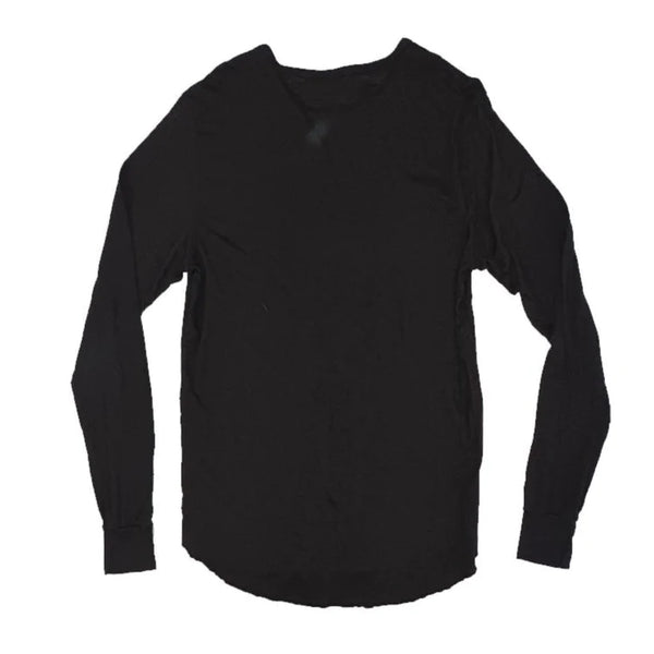 Black 4 Corners Long Sleeve Crew Neck Tee