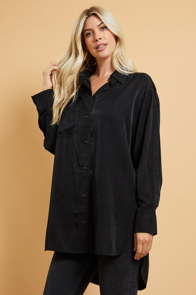 Black Oversized Button Down Shirt – THE WEARHOUSE