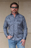 Blue Western Indigo Button Up