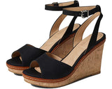 Noir Allure Black & Nubuck Wedge Heel