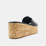 Brielle Black Snake Print Wedge Sandals