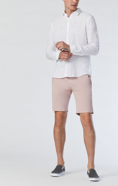 Rose Colored Twill Shorts