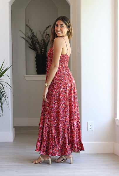 Red Spotted Printed Halter Maxi – THE WEARHOUSE