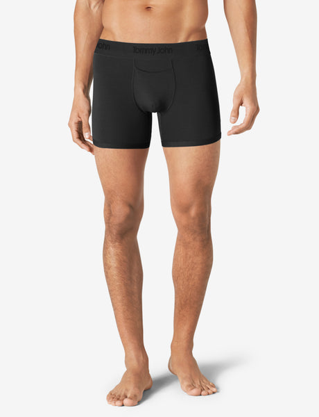 Tommy John Black Second Skin Trunk 4"