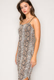 Snake Print Midi Dress