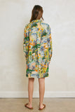 Green And Blue Collared Mini Shirt Dress