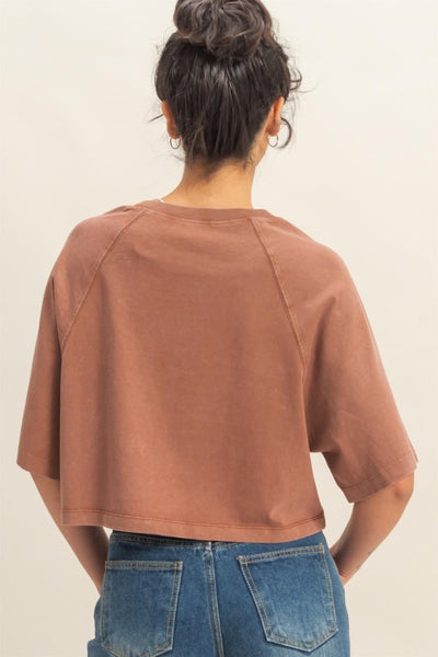 Short Sleeve Mineral Washed Cropped Tee