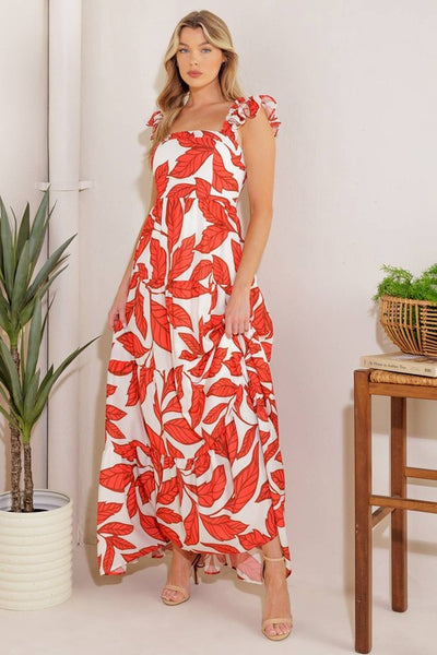 Red Woven Maxi Dress