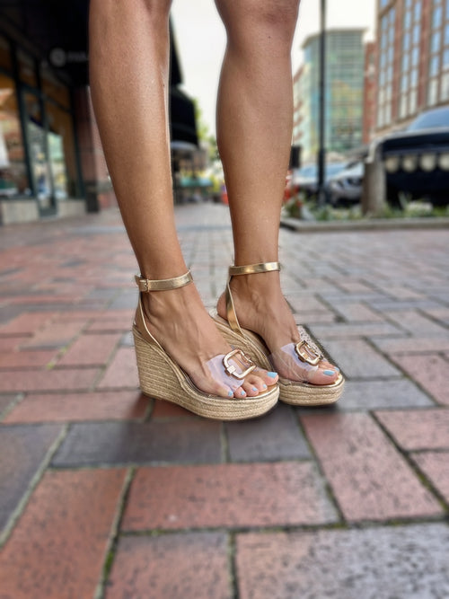 Clear and Gold Wedge