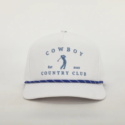 White Cursive Roped Hat