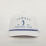 White Cursive Roped Hat
