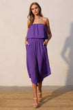 Purple Strapless Jumpsuit