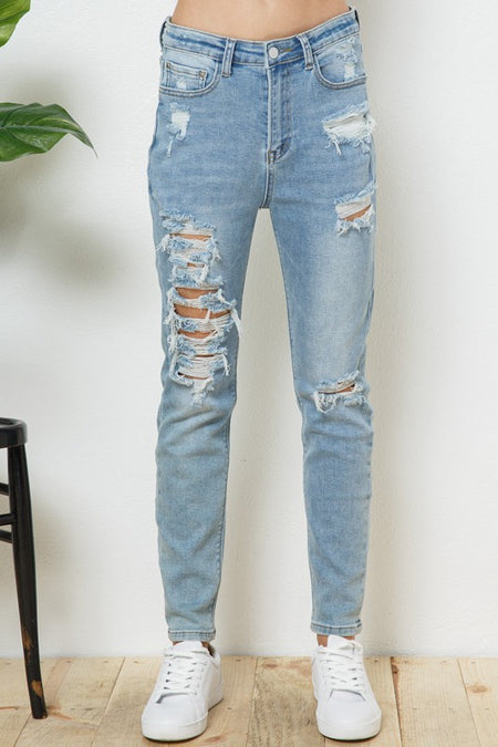 Ashley Dark Denim Mid Rise Flare Jeans