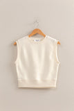 Cream Sleeveless Crop Top