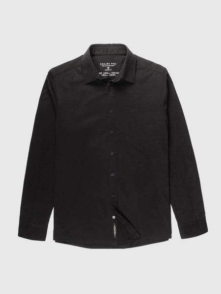 Black Colored Men’s Long Sleeve Button Front Knit Shirt