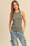 Olive Colored Classic Ribbed Tank Top