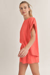 Coral Relaxed Fit Top and Shorts