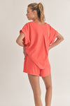 Coral Relaxed Fit Top and Shorts