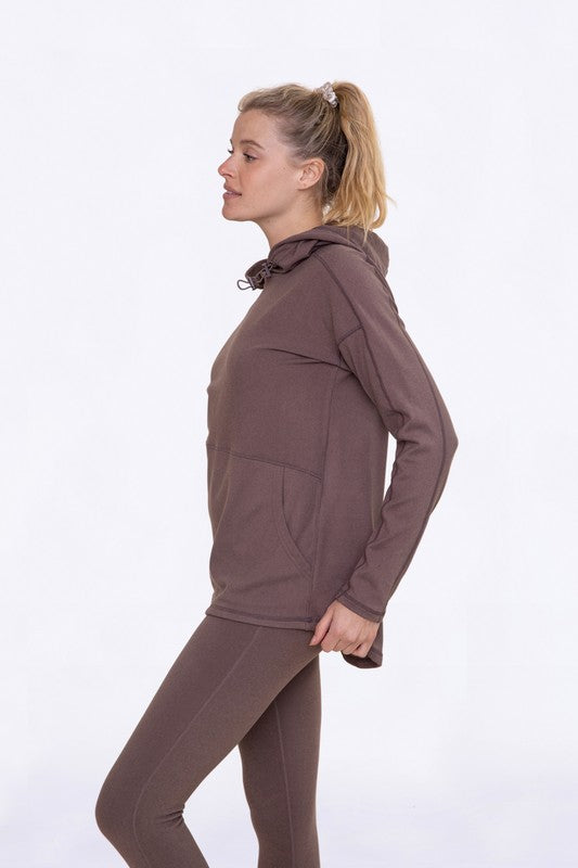 Cocoa Colored Brushed Hoodie Pullover